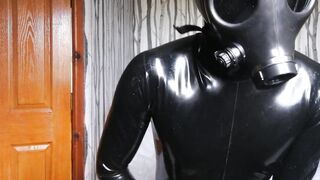 Latex Rubber Blind, Gagged, & Gas Masked
