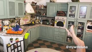 At first my wife didn't know she was being filmed with the camera