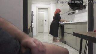 Arab Stepmom Caught Stepson Jerking off then She lost Anal virginity.