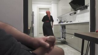 Arab Stepmom Caught Stepson Jerking off then She lost Anal virginity.