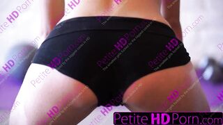 Steamy hardcore workout for tiny tit babe