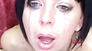 Dildo Deepthroat - russian camgirl gagging on her toy - analcams.tv