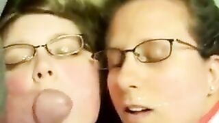 BBW Wife & Friend Get Facial Rewards