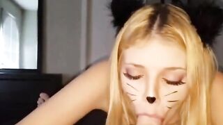 Kitty works for cum