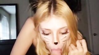 Kitty works for cum