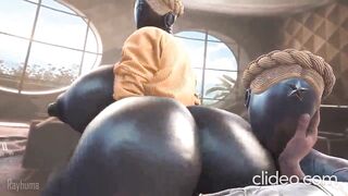 Thick sexy Twins bounces on cock