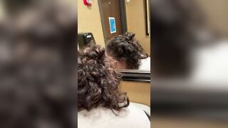 Smashing the hotel maid in bathroom