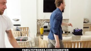 FamilyStrokes - Step-Sis Fucked By Two Big Cocks