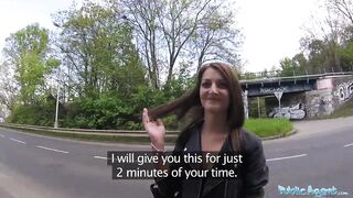 Public Agent Cowgirl riding in outdoors fuck