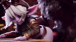 Tristana stretched by monster cocks