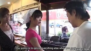 Sticking a dildo in the cook's soft and wet cunt