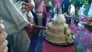 Wedding whores are fucking in public