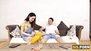 SISPORN. Sexy ginger drilled by stepbro after losing several bets to him