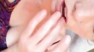 Mom plays with her wet pussy