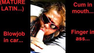 Ugly mature latin suck in car and finger ass.