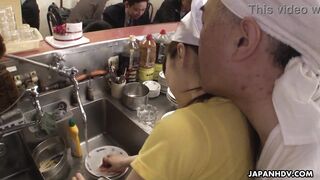 Kitchen is the best place to cook her pussy up