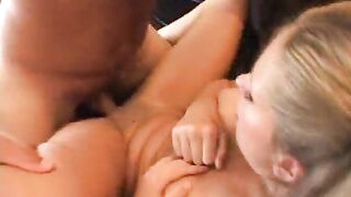 EasyDater - Blond on a blind date get an unexpected creampie and freaks out
