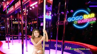 Beautiful Thai girl auditions at GoGo bar