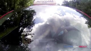 Outdoor anal with his driving school student