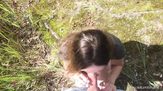 Fuck in the forest by the river stranger! Cumshot on my ass