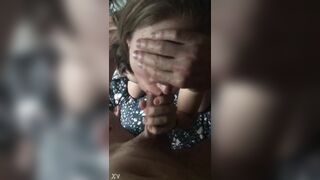 Blondie milf on hot pacifier swallowing cock