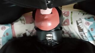 Scottish slut throat fucked hooded bdsm
