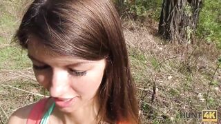 HUNT4K. Cash makes pretty babe ready for blowjob and anal