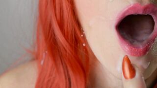 Kompilation in Zeitlupe - Sperma im Mund, Spermaspiel, Spermafetisch