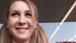Hot teen rides first huge black dick