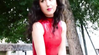 RED LATEX CATSUIT - saf