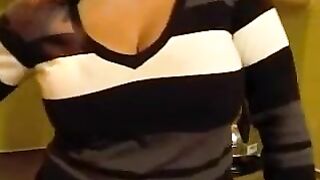brunette lady has massive boobs for days!!!!!