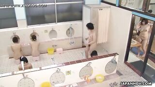 Using his stop watch to fuck the babes in the spa