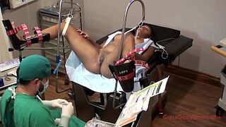 Tori Sanchez - Tampa University Physical Exam - Part 7 of 8 - Busty ebony gets examined by doctor and to orgasm while spread eagle in the stirrups