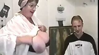 German BBW mature with two guys and one Girl