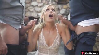 Bride dp threesome with groom and bff