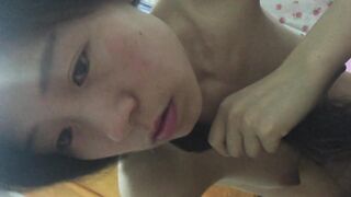 Chinese girlfriend dancing in the dormitory