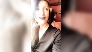 She's working it in work...