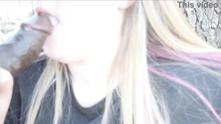 Super head from blonde bbw outdside