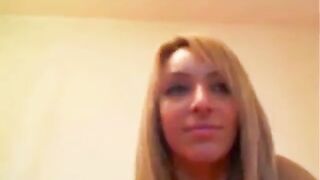 Blonde licking  her feet