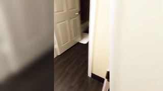 Asian MILF Naked in Hotel Hallway