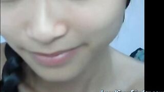 cute Asian takes cock in the ass on cam