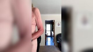 Kazzie walking in the kitchen and lounge