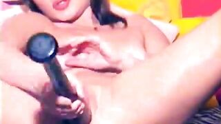 Amateur - Mature Baseball Bat and Bottle on Webcam