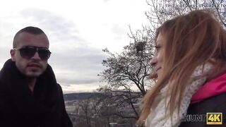 HUNT4K. Bewitching redhead with awesome breasts is happy to