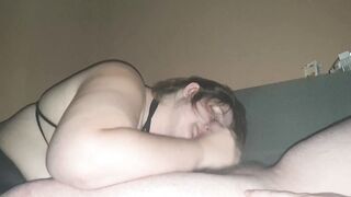 BBW Beth Gives Head With Bound Tits