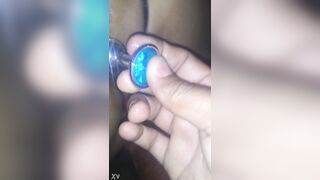 Inserting an anal plug into my wife's tight ass for the first time