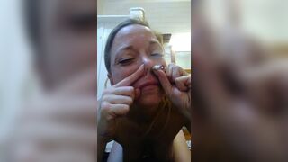 Piggy whore smoking