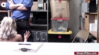Teen caught stealing fucked by guard