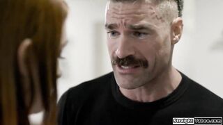 StraightTaboo.com - Widower fucking his stepsons redhead gf