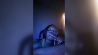 Submissive slut on her knees begging for Cum